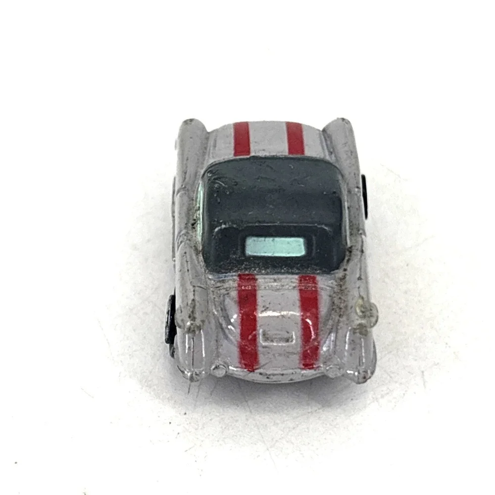 Vintage Micro Machines '55 Corvette Coupe Gray Race Stripes 1986 & Monster Wheel